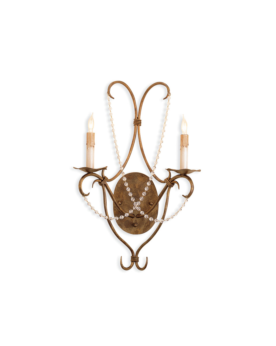  Crystal 2-Light Wall Sconce