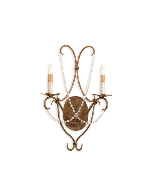  Crystal 2-Light Wall Sconce