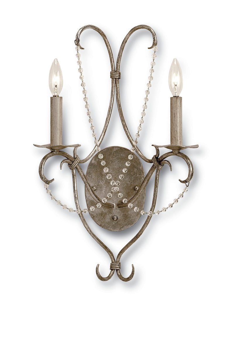  Crystal 2-Light Wall Sconce