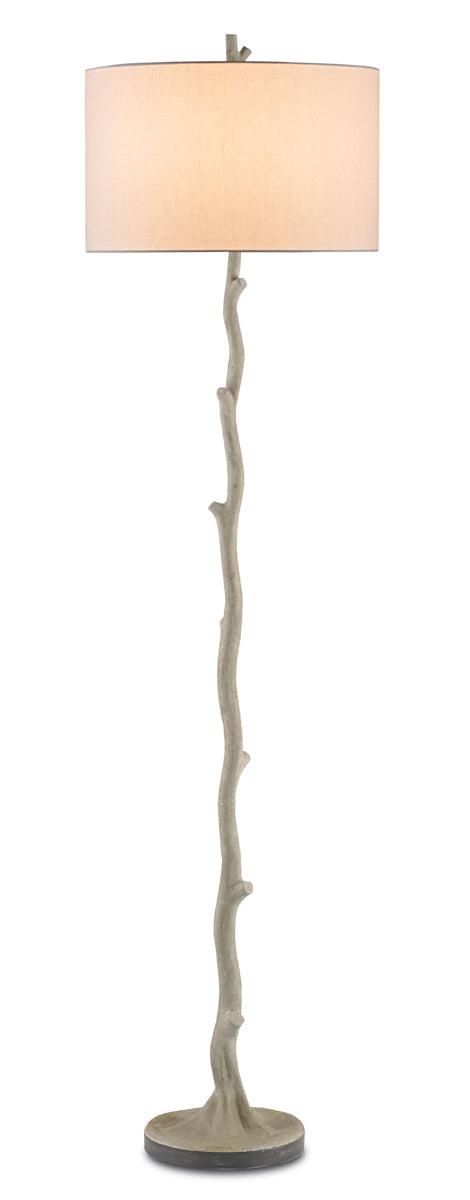  Beaujon 1-Light Floor Lamp In Polished & Aged Steel With Off-White Linen Shade
