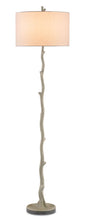  Beaujon 1-Light Floor Lamp In Polished & Aged Steel With Off-White Linen Shade