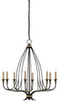  Folgate 8-Light Chandelier In French Black & Gold Leaf