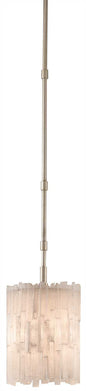  Moonstone 1-Light Pendant In Natural & Chinois Silver Leaf