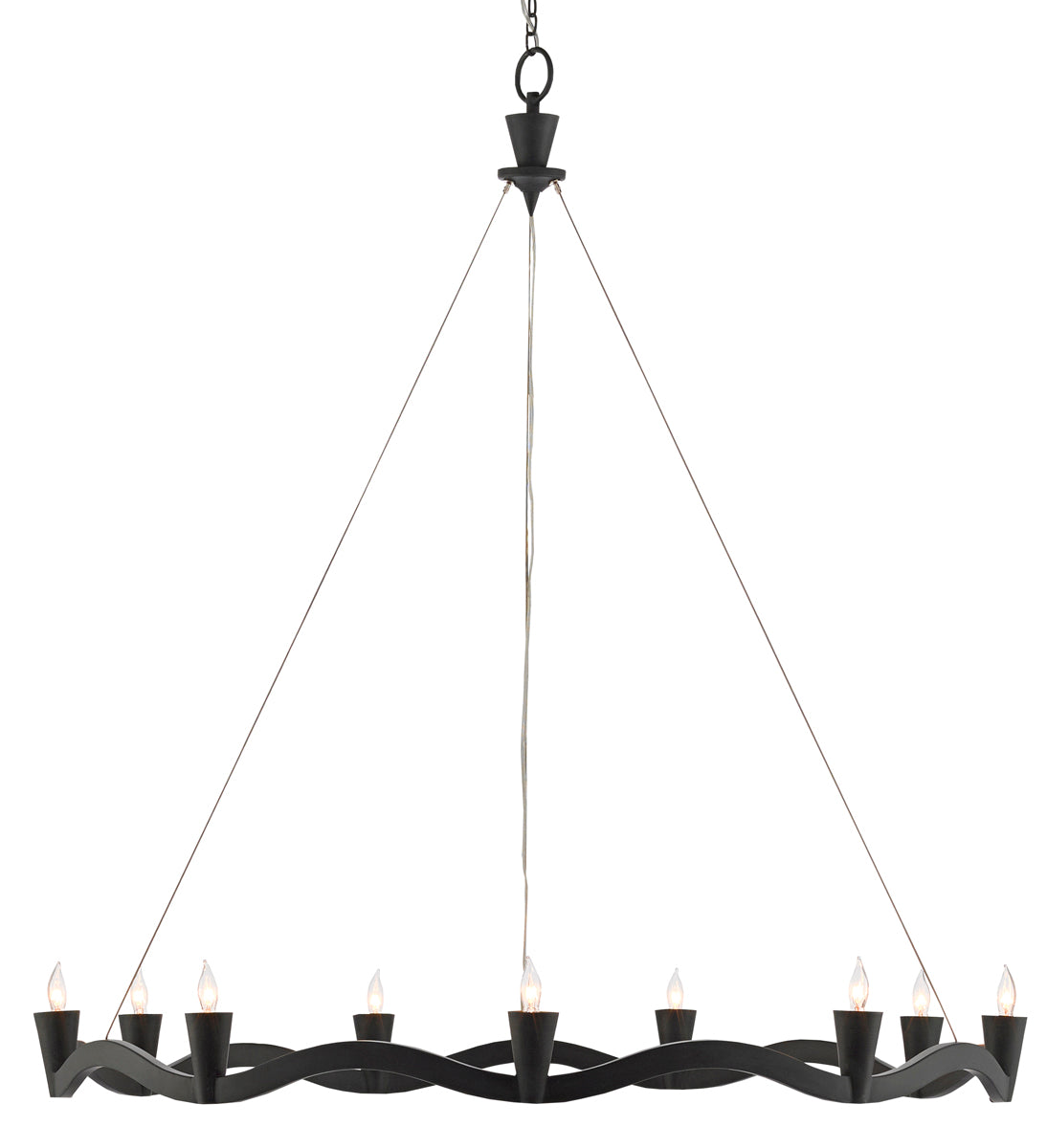  Serpentina 9-Light Chandelier In Antique Black