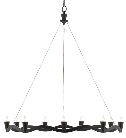  Serpentina 9-Light Chandelier In Antique Black
