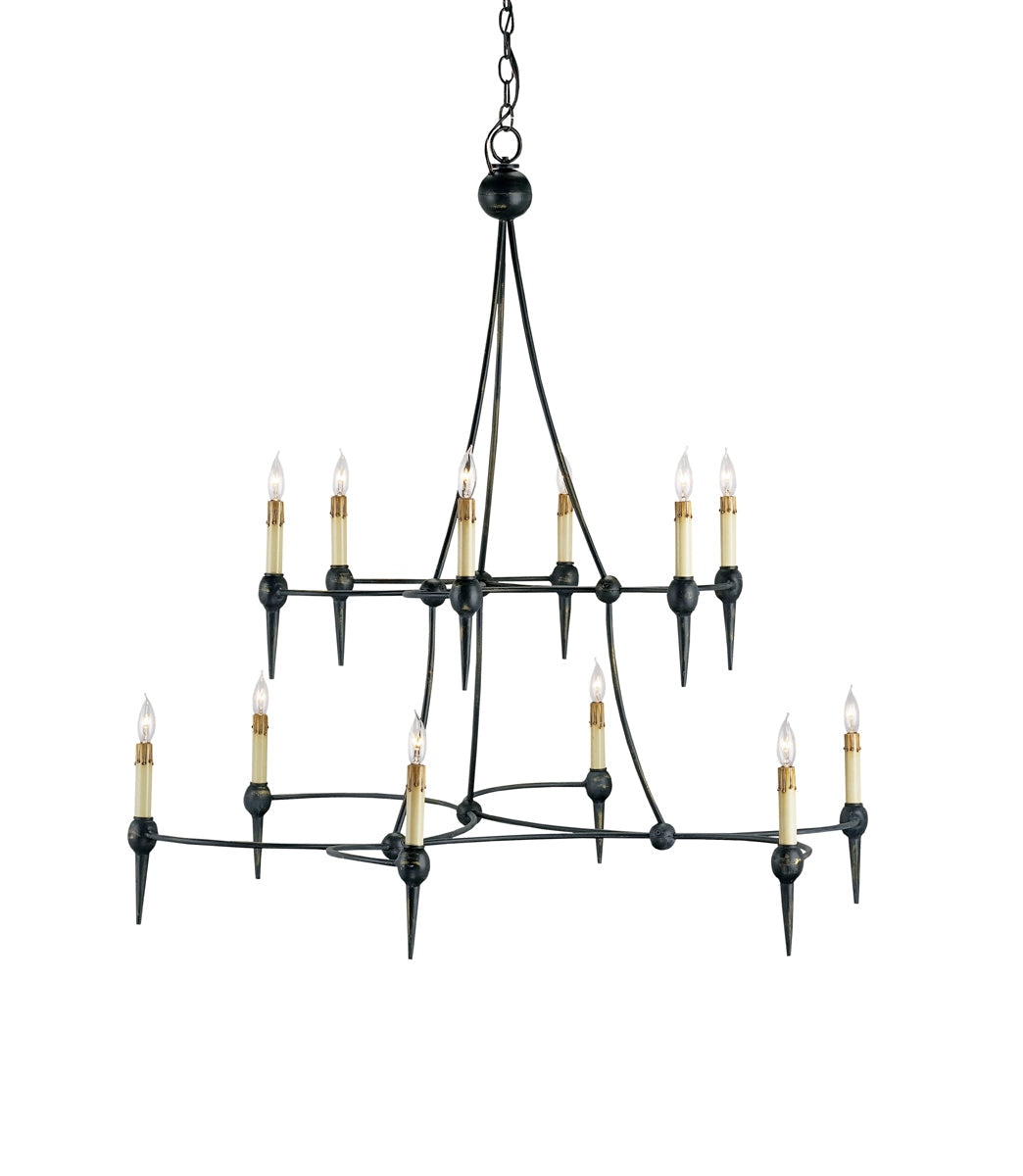  Danielli 12-Light Chandelier In French Black