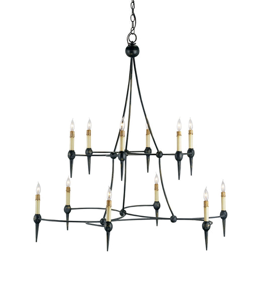  Danielli 12-Light Chandelier In French Black