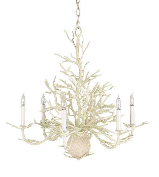  Seaward 6-Light Chandelier In White Coral & Natural Sand