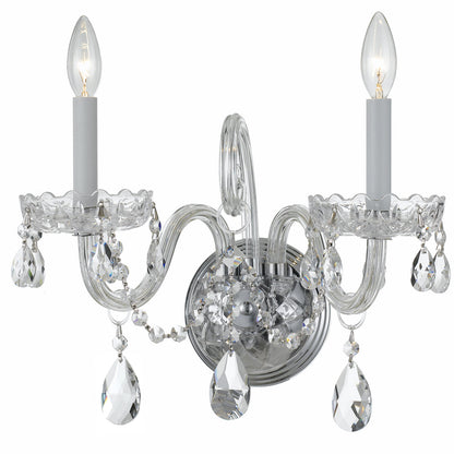  Traditional Crystal 2-Light Wall Mount