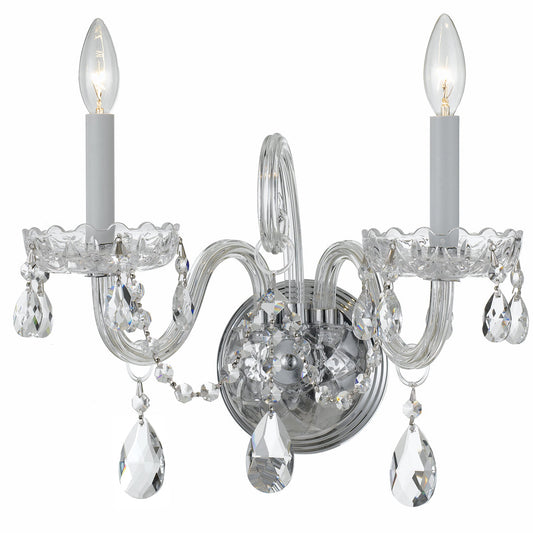  Traditional Crystal 2-Light Wall Mount