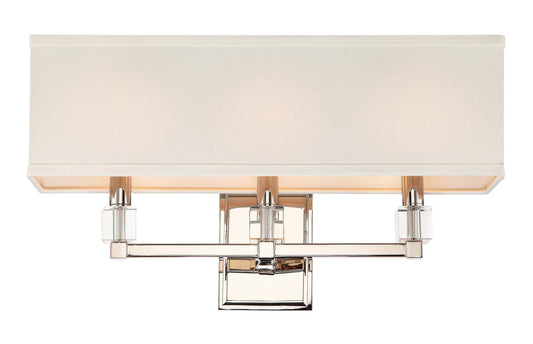  Dixon 3-Light Bathroom Vanity In Polished Nickel With Crystal Cubes
