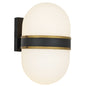  Capsule 2-Light Outdoor Wall Mount In Matte Black & Textured Gold