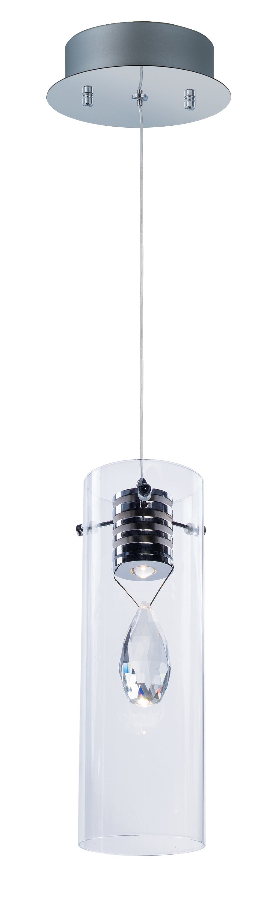  Solitaire 1-Light LED Pendant In Polished Chrome