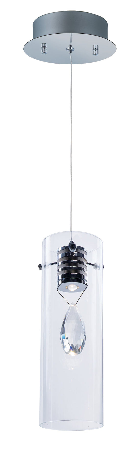  Solitaire 1-Light LED Pendant In Polished Chrome