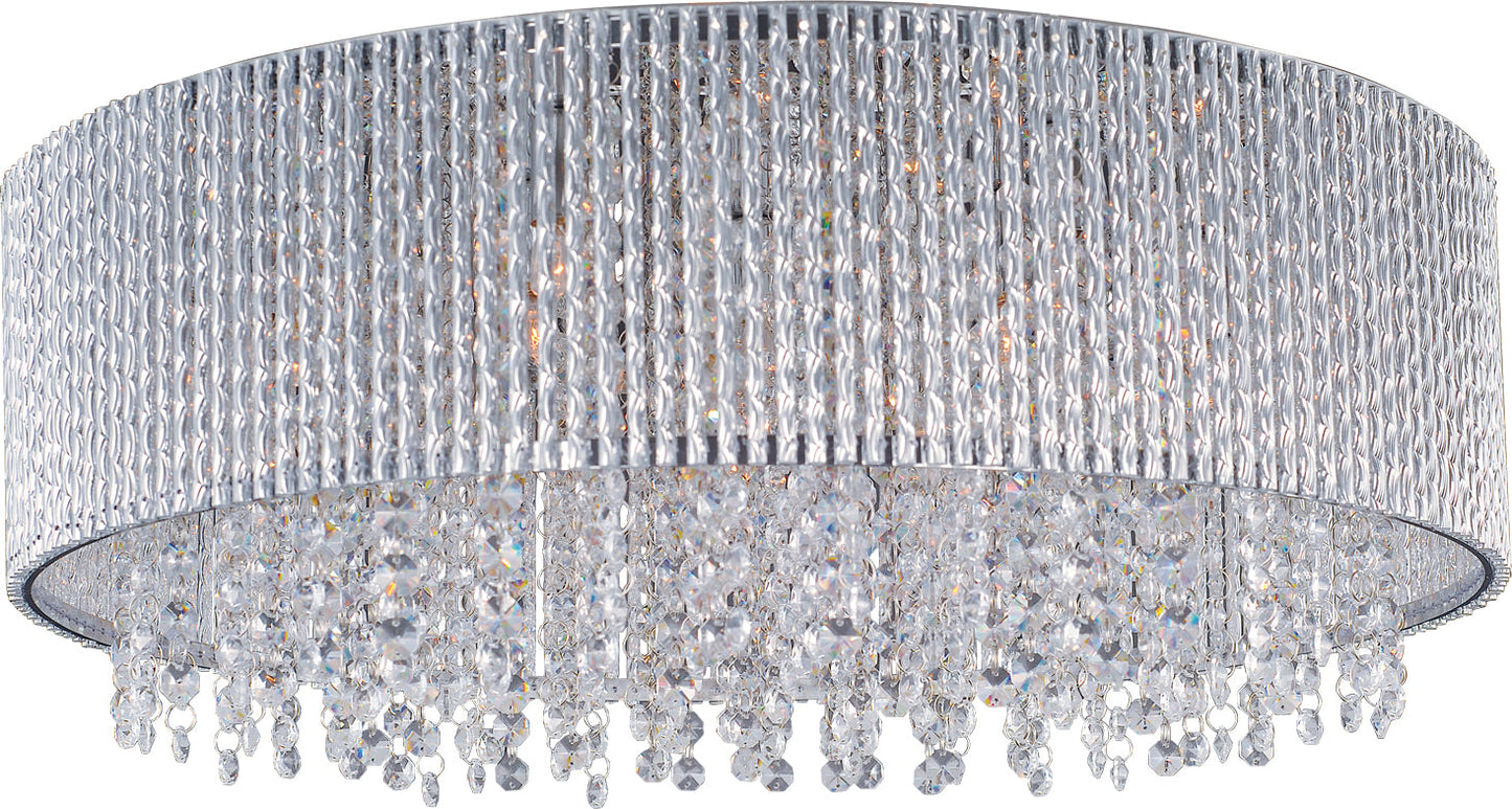  Spiral 10-Light Flush Mount In Polished Chrome