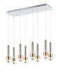  Reveal 8-Light LED Pendant In Satin Nickel & Satin Brass