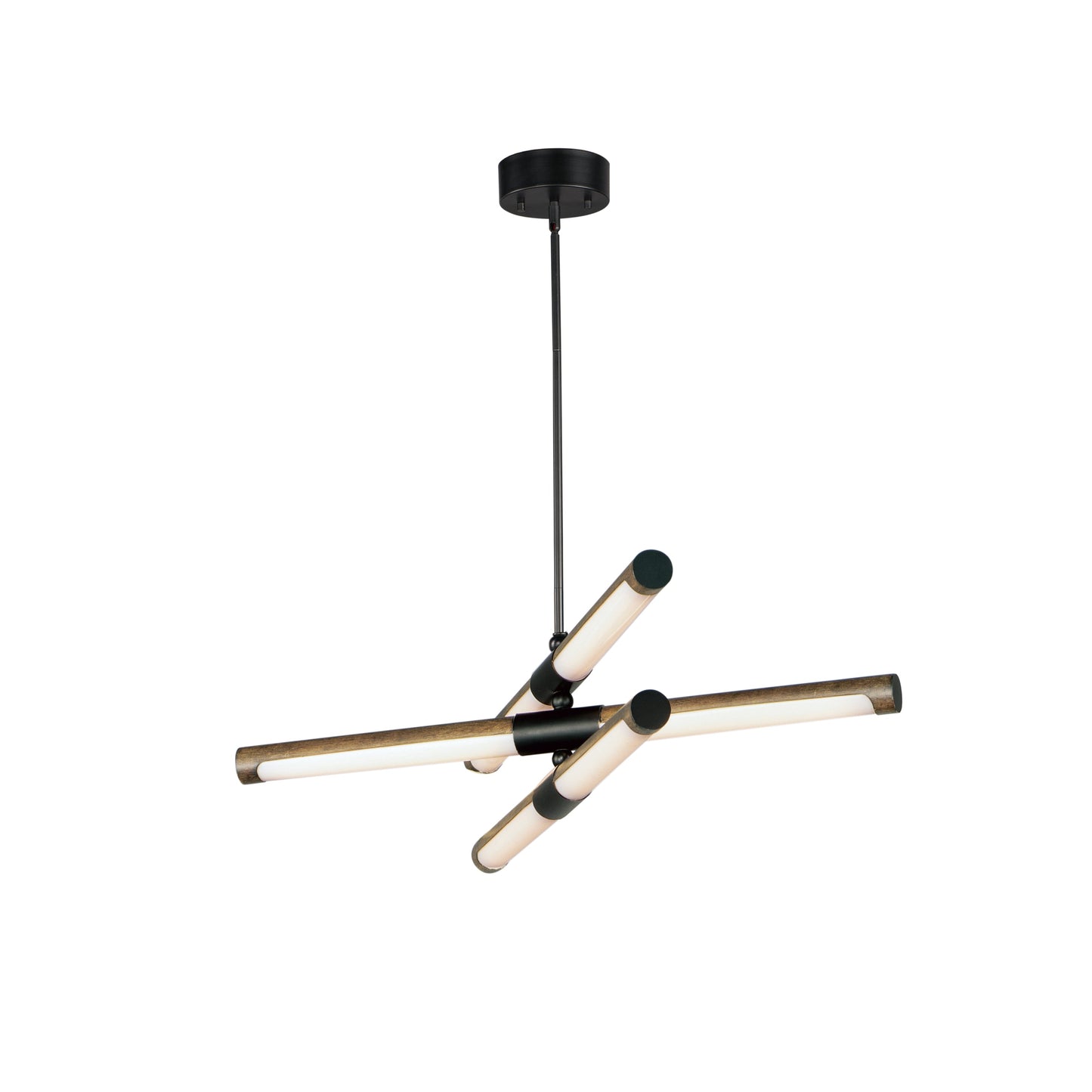  Rollo 6-Light LED Pendant In Antique Pecan & Black