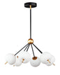 Quest 6-Light LED Pendant In Black & Gold