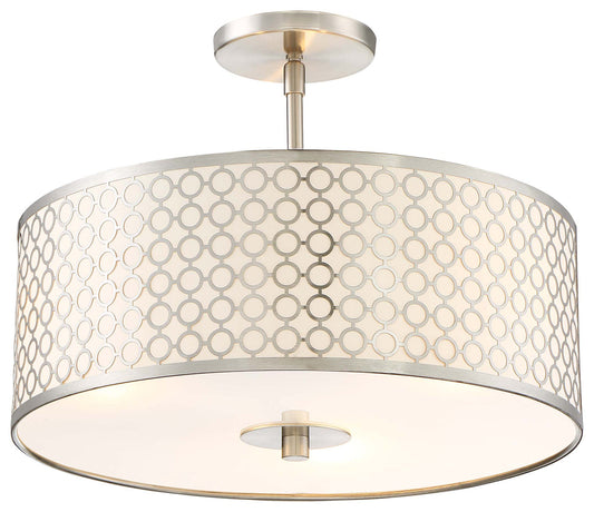  Dots 3-Light Semi Flush Mount In Brushed Nickel