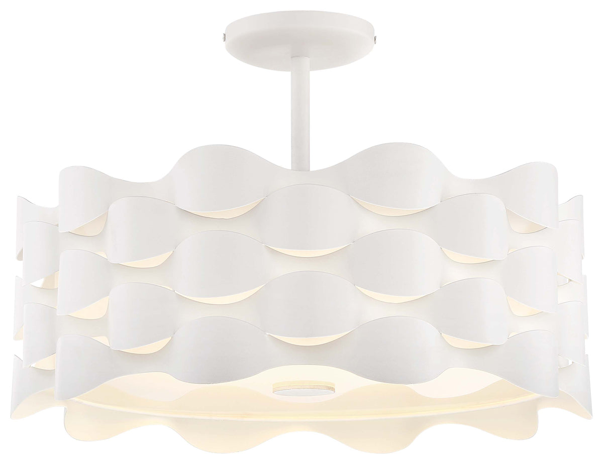  Coastal Current LED Semi Flush In Sand White