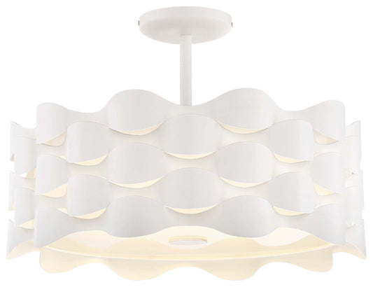  Coastal Current LED Semi Flush In Sand White