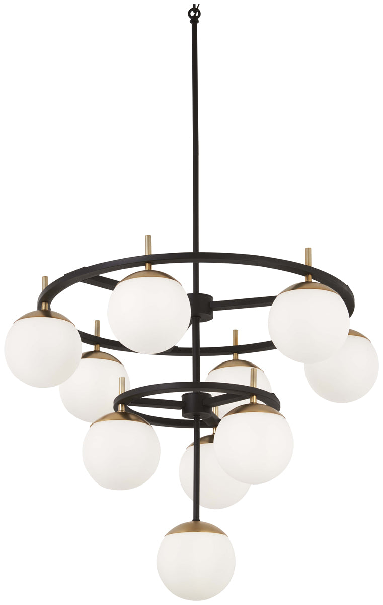  Alluria 10-Light Chandelier In Weathered Black & Autumn Gold