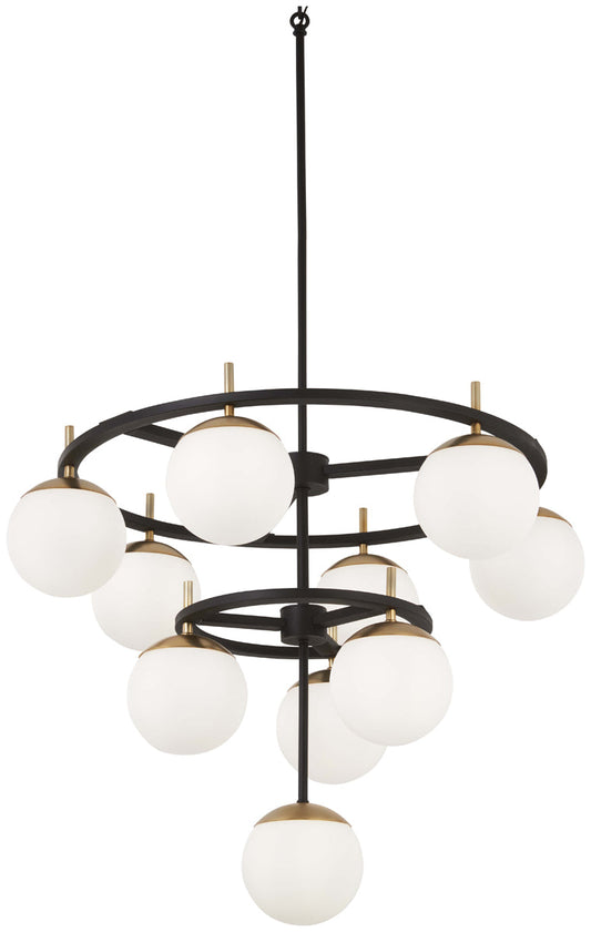  Alluria 10-Light Chandelier In Weathered Black & Autumn Gold