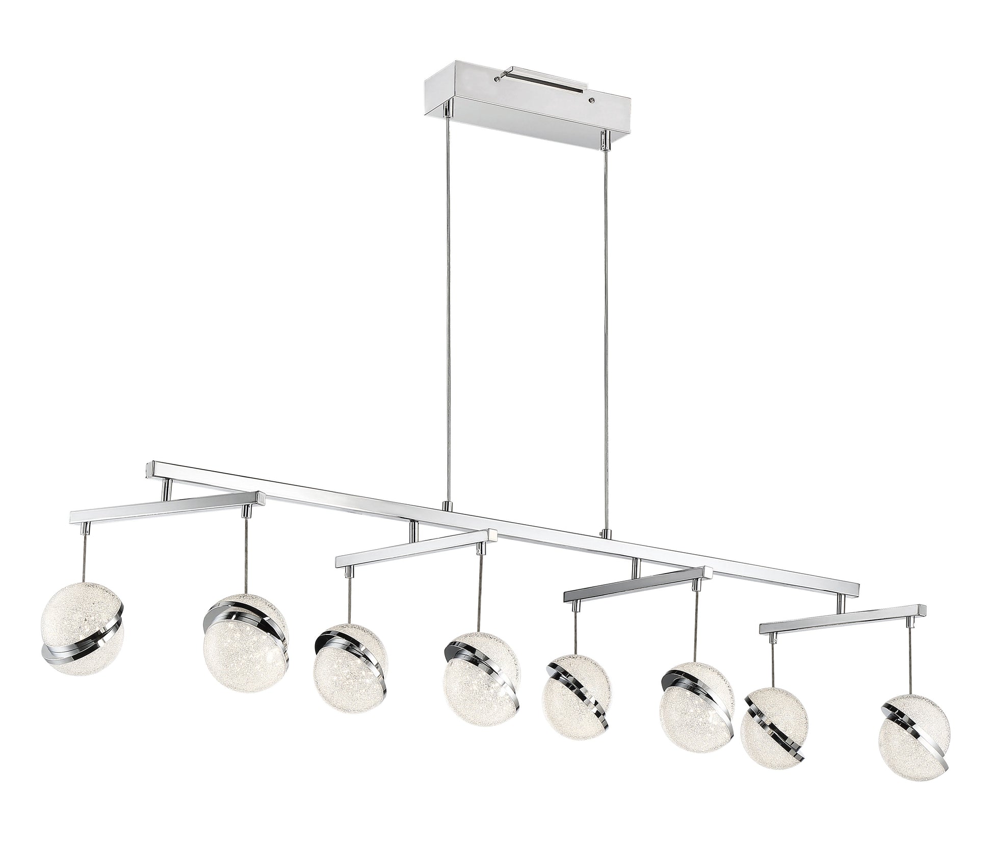  Silver Slice 8-Light LED Island-Light In Chrome