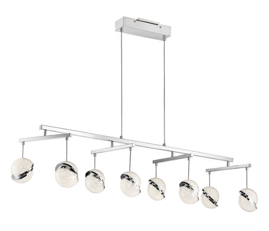  Silver Slice 8-Light LED Island-Light In Chrome