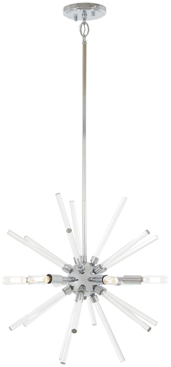  Spiked 6-Light Pendant In Chrome