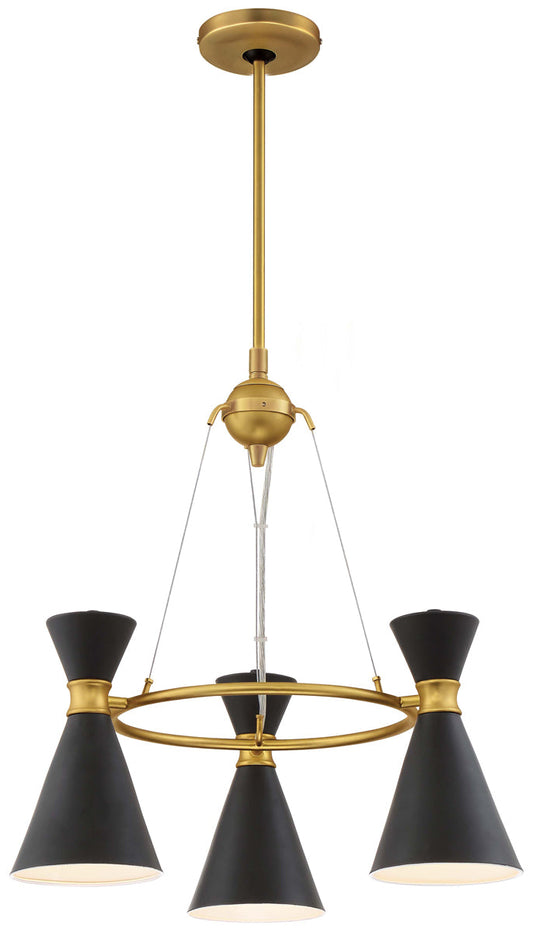  Conic 3-Light Mini Chandelier In Honey Gold