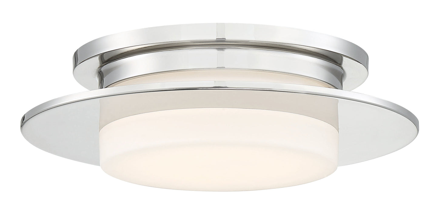  Press LED Flush Mount In Polished Nickel