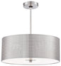  Grid 3-Light Drum Pendant In Brushed Nickel