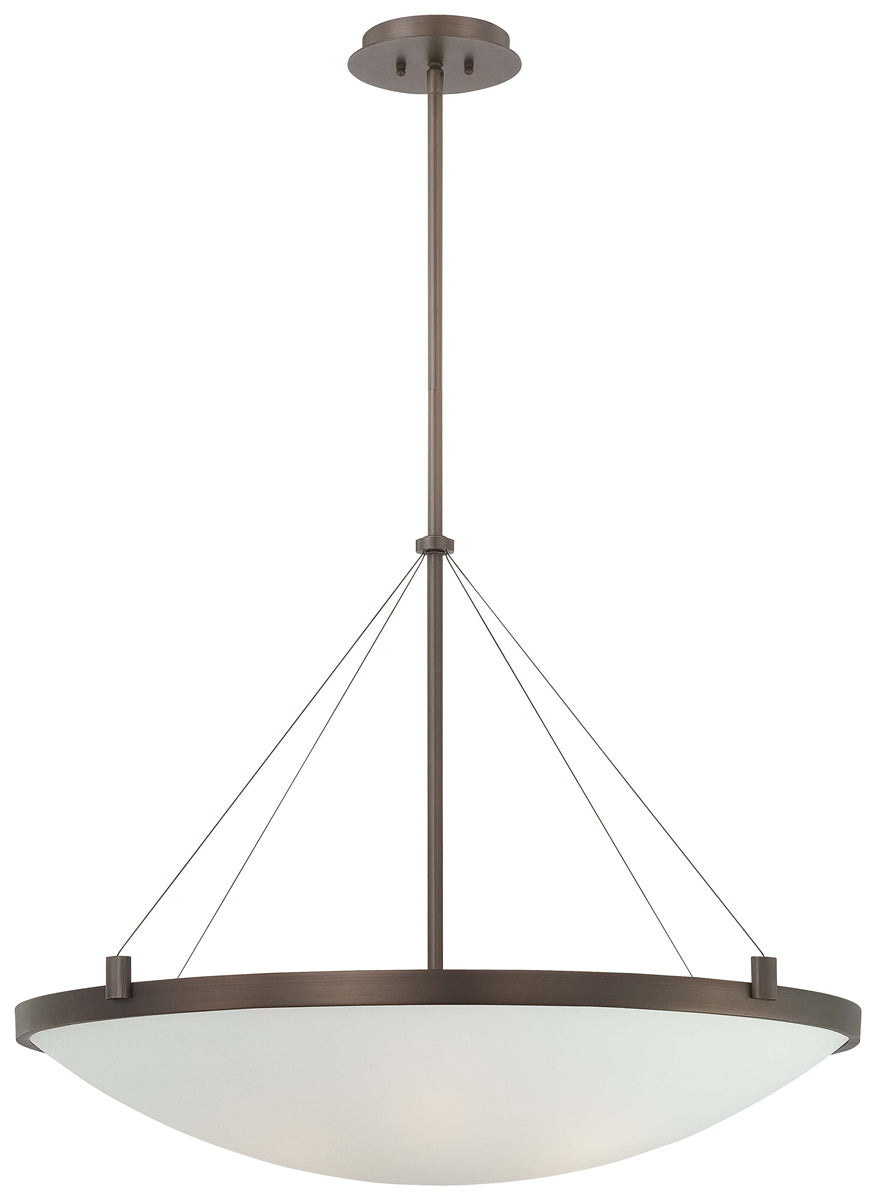  Suspended 6-Light Pendant In Copper Bronze Patina
