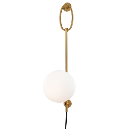  Gina 1-Light Wall Sconce With Plug