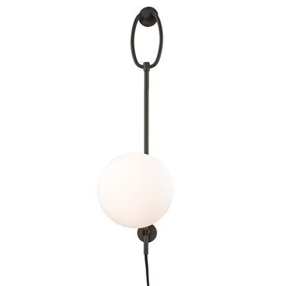  Gina 1-Light Wall Sconce With Plug