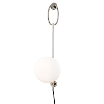  Gina 1-Light Wall Sconce With Plug