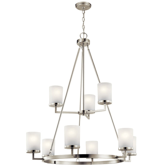 Daimlen Chandelier 9-Light In Brushed Nickel