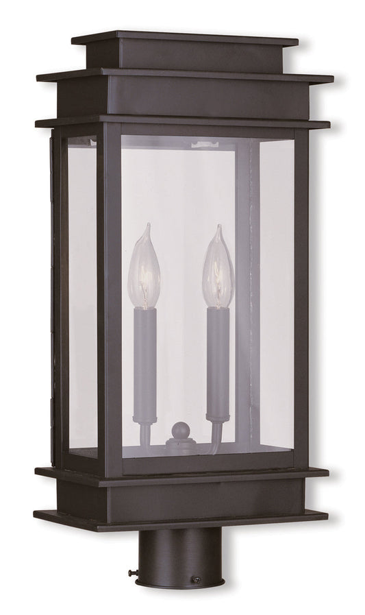 Livex Lighting Princeton 2-Light Outdoor Post Lantern In Bronze
