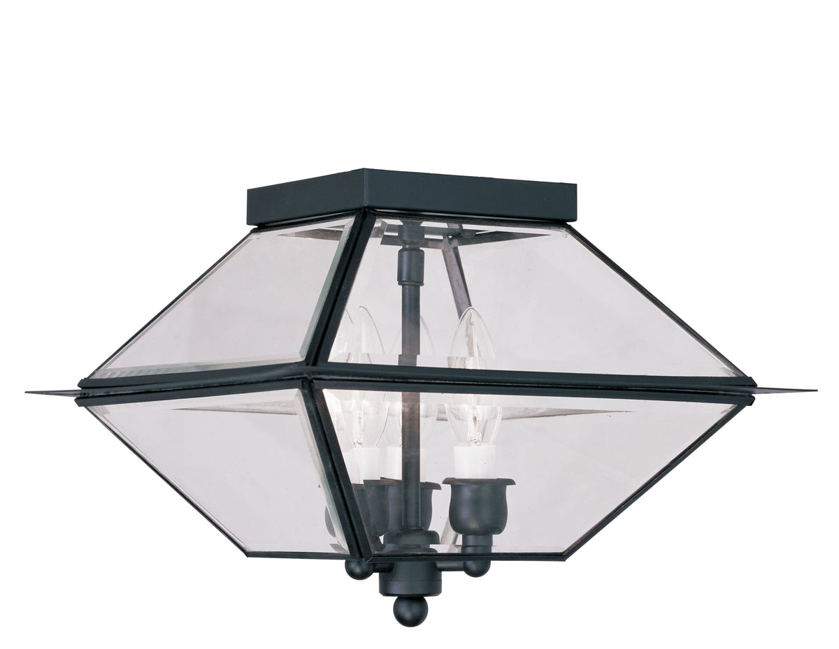 Livex Lighting Westover 3-Light Outdoor/Indoor Ceiling Mount In Black