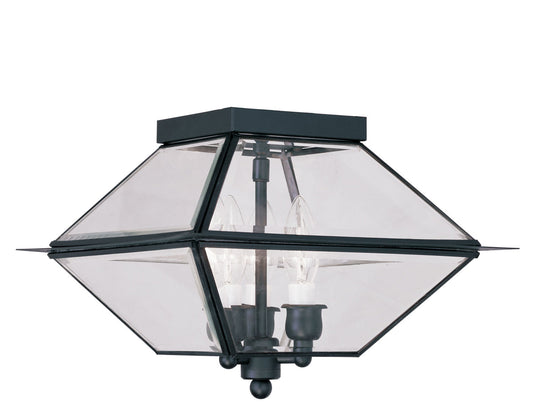 Livex Lighting Westover 3-Light Outdoor/Indoor Ceiling Mount In Black