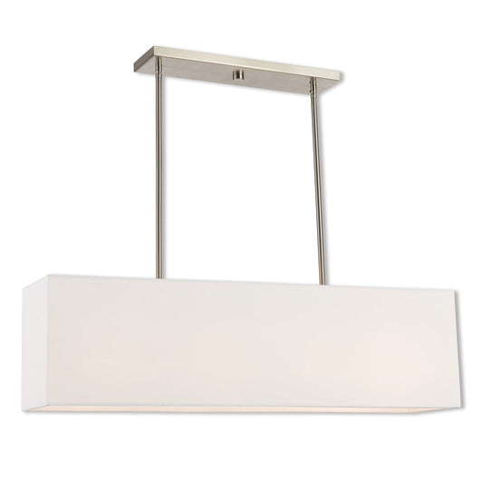 Livex Lighting Summit 4-Light Linear Chandelier In Brushed Nickel