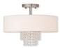 Livex Lighting Carlisle 3-Light Ceiling Mount In Brushed Nickel
