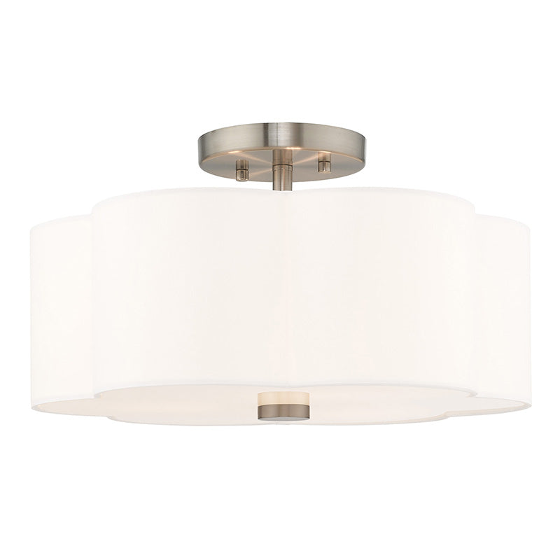 Livex Lighting Chelsea 3-Light Ceiling Mount In Brushed Nickel