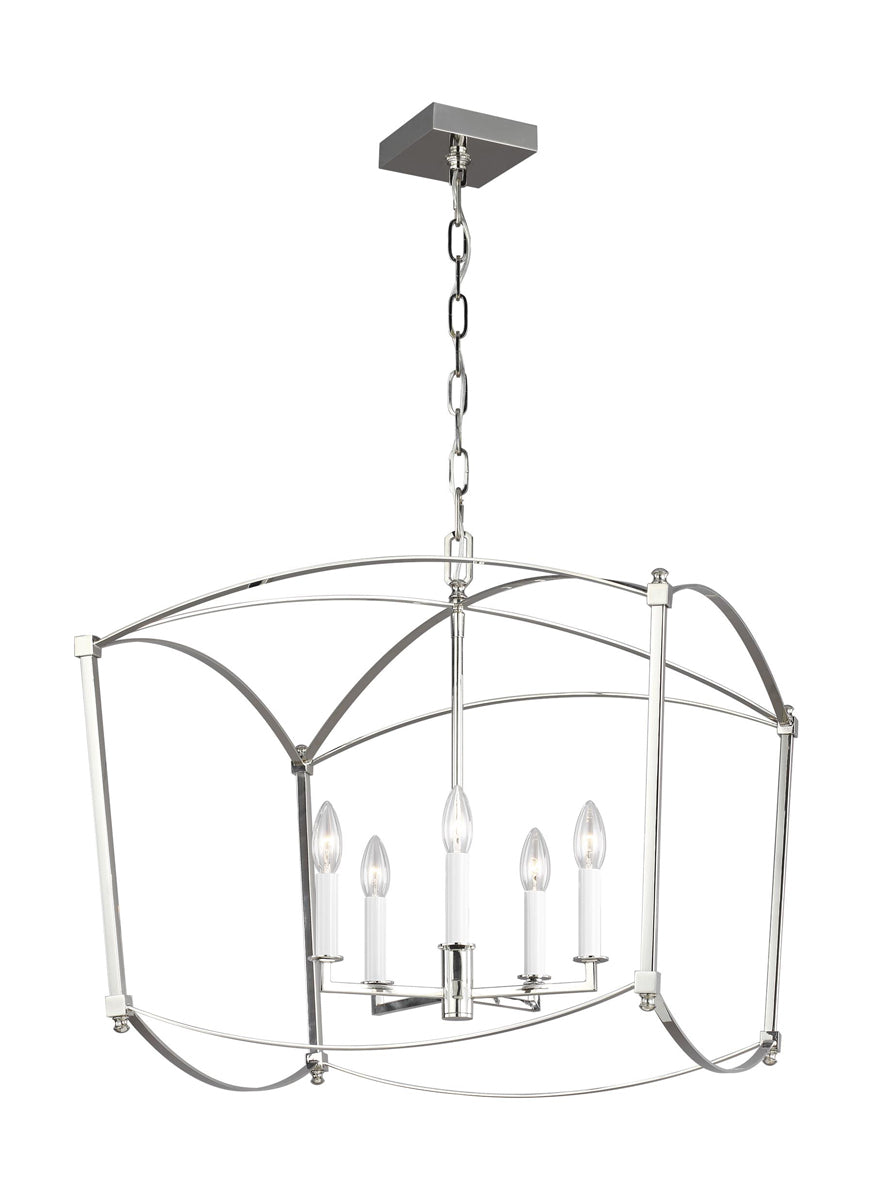  Thayer Chandelier In Polished Nickel