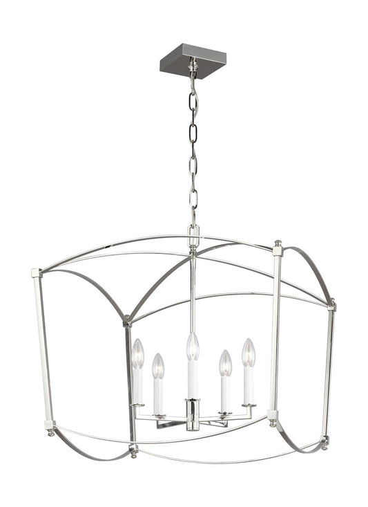 Thayer Chandelier In Polished Nickel