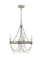  Beverly Chandelier In French Washed Oak/Distressed White Wood