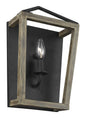  Gannet Bath Sconce In Weathered Oak Wood/Antique Forged Iron