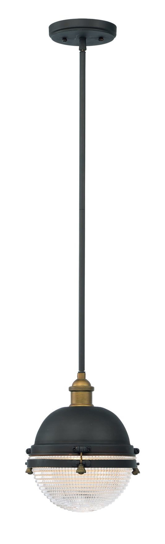 Maxim Portside 1-Light Outdoor Pendant In Oil Rubbed Bronze / Antique Brass