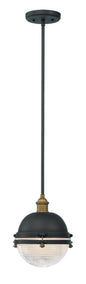 Maxim Portside 1-Light Outdoor Pendant In Oil Rubbed Bronze / Antique Brass